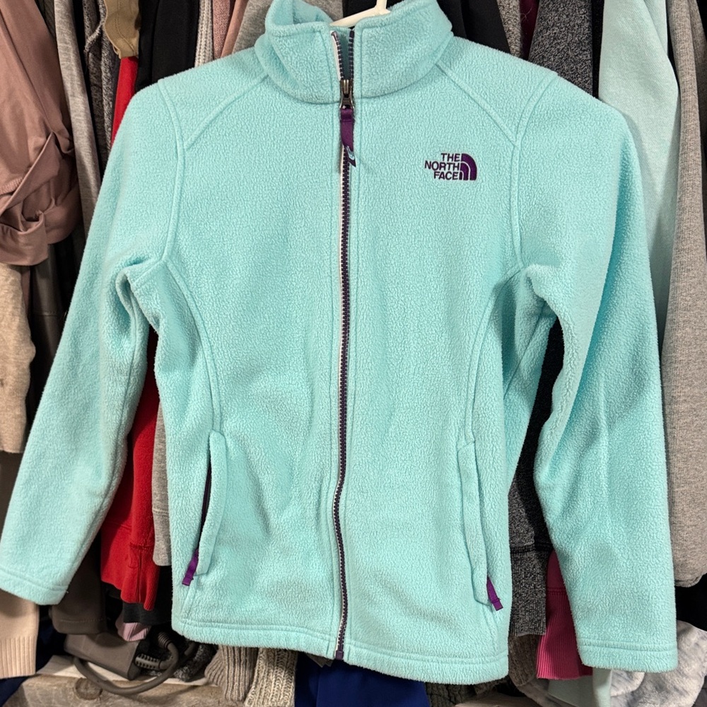 The North Face Aqua Fleece Jacket with Purple Details